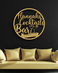 Custom Made Name Bar Hoop Sign, Personalised Cocktail/ Whiskey/ Tavern Chill Lounge Signage, Laser-cut Logo Wall Art Decor Housewarming Gift