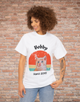 Customise Your Pet Photo Unisex T-shirt Retro Vintage Style, Dog Lover Shirt, Cat Image Custom Logo T Shirts, Personalised Tee Birthday Gift