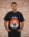 Customise Your Pet Photo Unisex T-shirt Retro Vintage Style, Dog Lover Shirt, Cat Image Custom T Shirt, Personalised Tee Shirts Birthday Gift