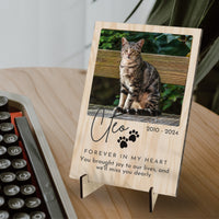 Custom UV Print In Loving Memory Pet Wooden Photo Plaque, Personalised Acrylic Table Picture Display Frame Stand, Cat Dog Loss Keepsake Gift