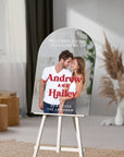 Personalised 3D Photo Engagement Wedding Welcome Mirror Acrylic Arch Sign, Custom UV Print Picture Event Signage Anniversary, Birthday Decor