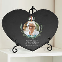 Personalised Photo Memorial Heart Slate Sign, Custom Print In Loving Memory Garden Stone Funeral Cemetery Plaque Display, Pet Loss Pray Gift