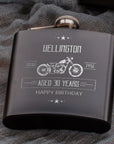Personalised 6oz Matte Black Stainless Steel Hip Flask