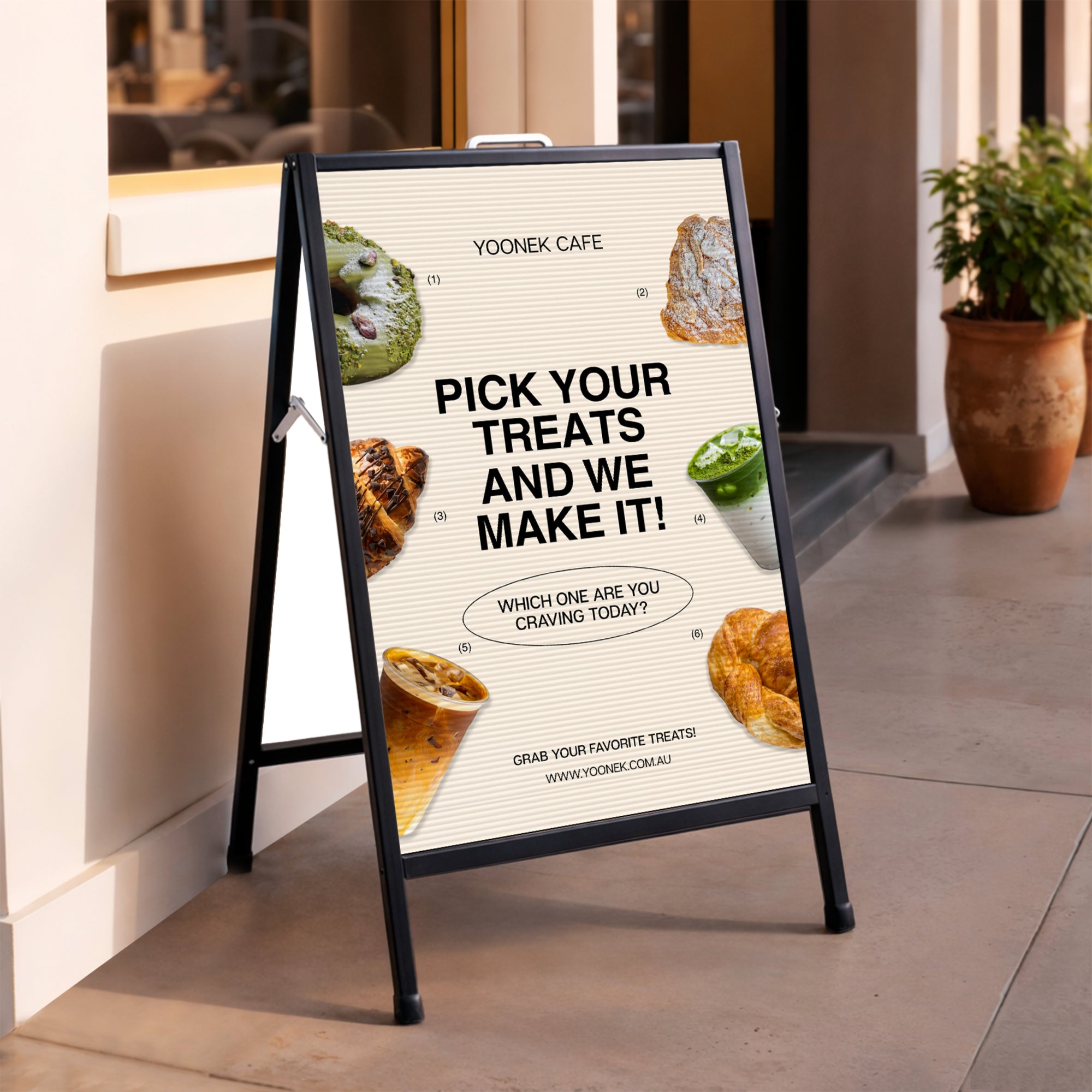 A-Frame Sign & Custom Print Corflute Inserts, Poster Footpath Sign, Real Estate, Outdoor Sidewalk Advertising Board, Cafe, Business Signage