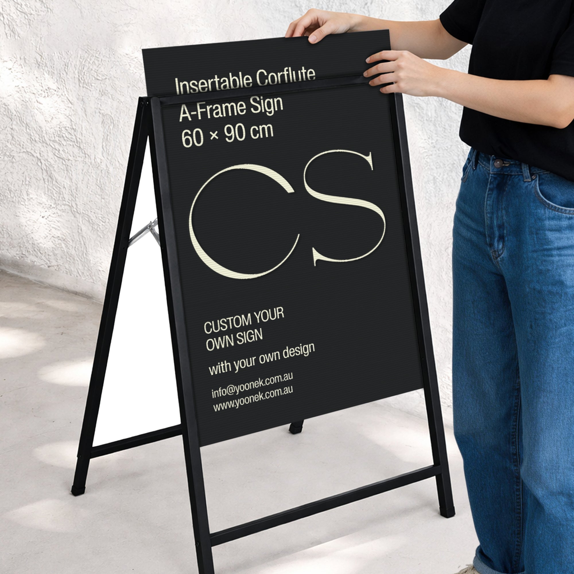 A-Frame Sign & Custom Print Corflute Inserts, Poster Footpath Sign, Real Estate, Outdoor Sidewalk Advertising Board, Cafe, Business Signage