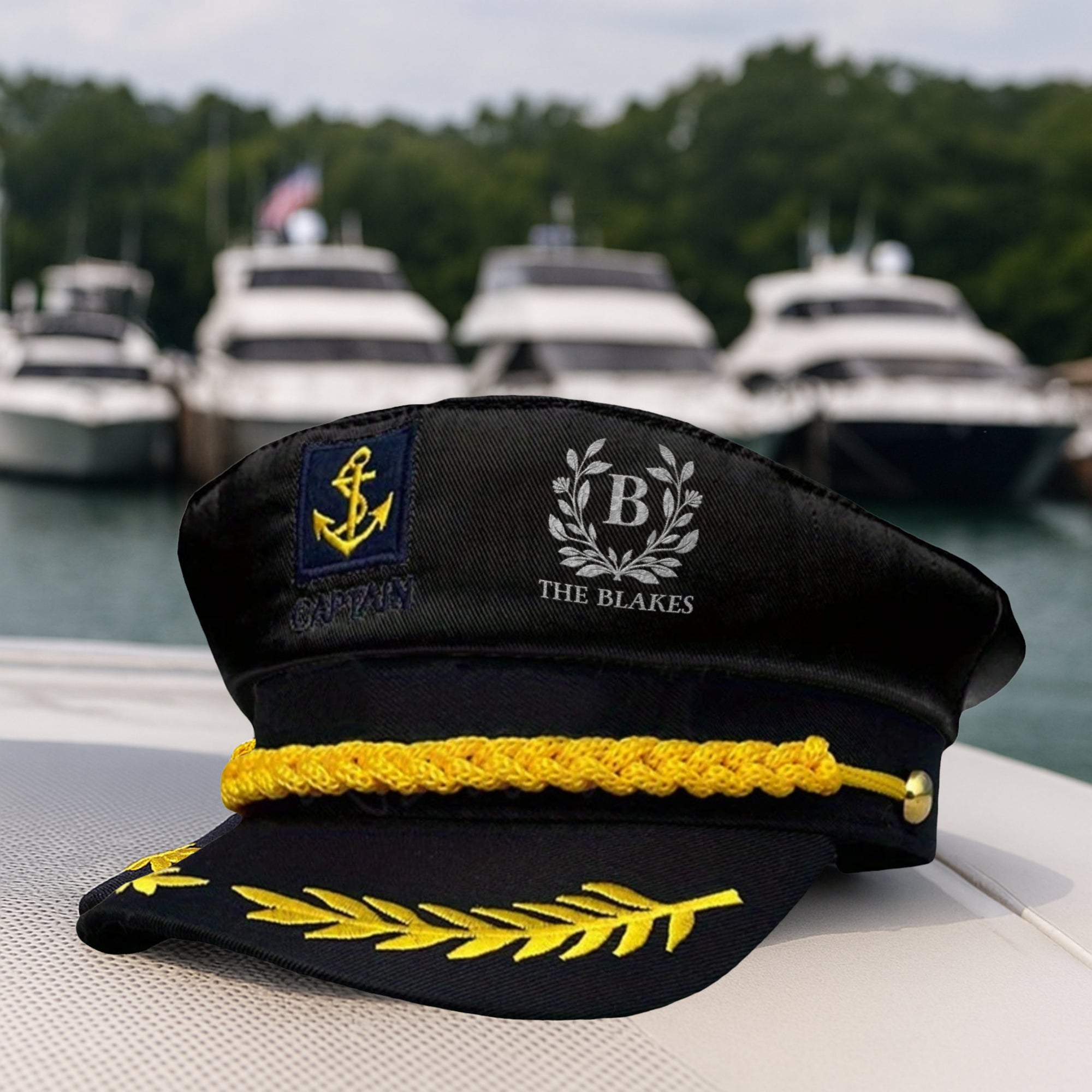 Custom Embroidered Unisex Captain Cap, Personalised Yatch Sailor, Nautical Boat Hat, Bachelor Hens Party, Groomsman, Bridesmaid Wedding Gift