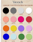 Color swatch for personalized gifts with Yoonek branding