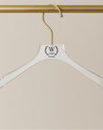 Custom Deluxe Clear Acrylic Hanger Gold Hook, Personalised Logo Commercial Heavy Transparent Hangers, Wedding, Bridesmaid, Housewarming Gift