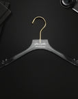 Custom Deluxe Clear Acrylic Hanger Gold Hook, Personalised Logo Commercial Heavy Transparent Hangers, Wedding, Bridesmaid, Housewarming Gift