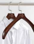 Custom Deluxe Contoured Wide Shoulder Wooden Hanger, Personalised Logo Retail Fashion Hangers Wedding Groomsman Bridesmaid Housewarming Gift