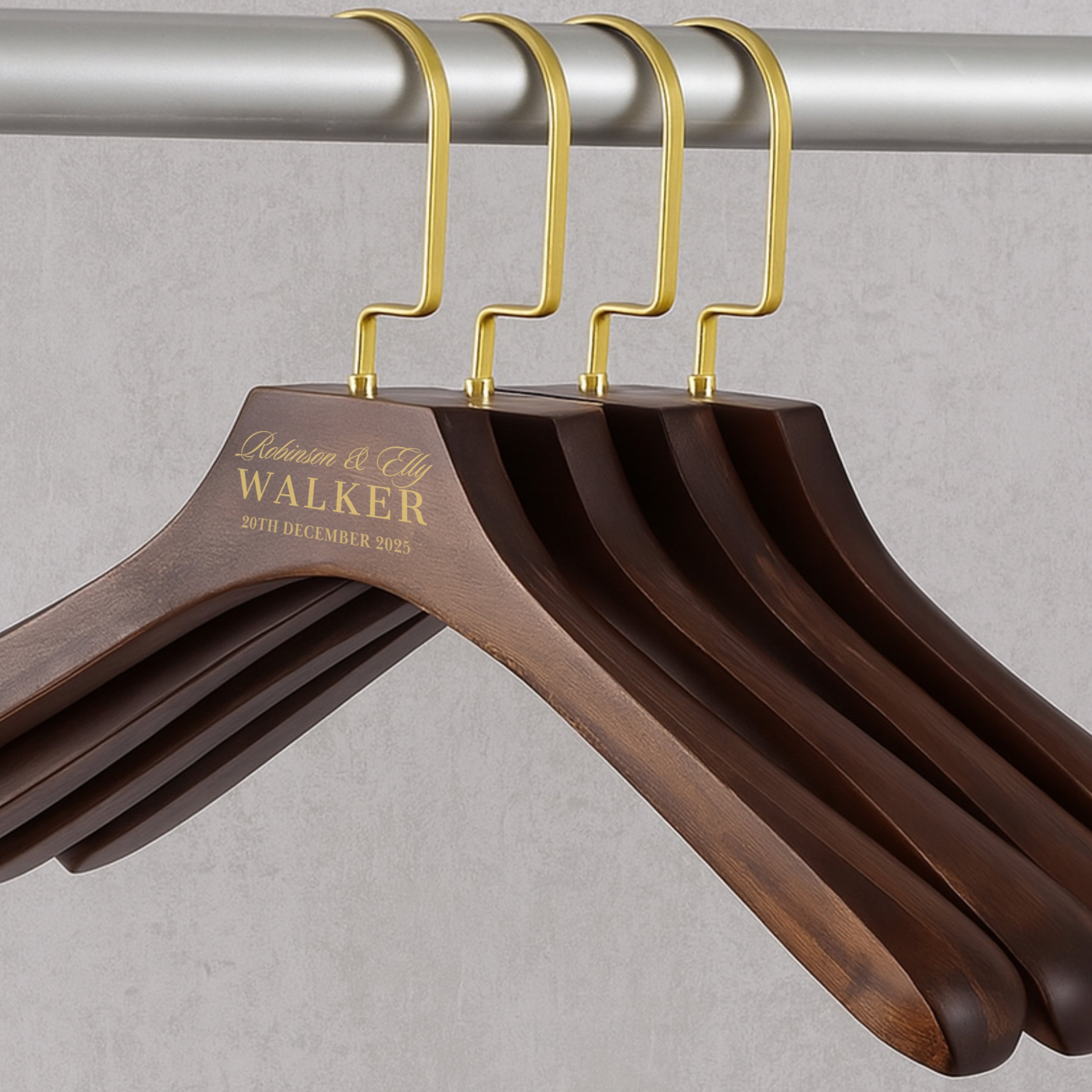 Custom Deluxe Square Wide Shoulder Wood Hanger Rotatable Hook ...