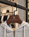 Custom Deluxe Square Wide Shoulder Wood Hanger Rotatable Hook, Personalised Logo Commercial Heavy Hangers, Wedding Groomsman Bridesmaid Gift