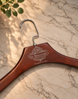Custom Deluxe Square Wide Shoulder Wood Hanger Rotatable Hook, Personalised Logo Commercial Heavy Hangers, Wedding Groomsman Bridesmaid Gift