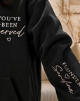 Custom Embroidered 520gsm Heavyweight Unisex Black Hoodie & Pocket, Personalised Name, Date Winter Sweatshirt, Clothing Monogram Embroidery