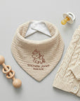 Custom Embroidered Adjustable Muslin Baby Bandana Bib, Personalised Drool Scarf, Birthday Shower, Christening, Teething Feeding Newborn Gift