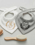 Custom Embroidered Adjustable Muslin Baby Bandana Bib, Personalised Drool Scarf, Birthday Shower, Christening, Teething Feeding Newborn Gift
