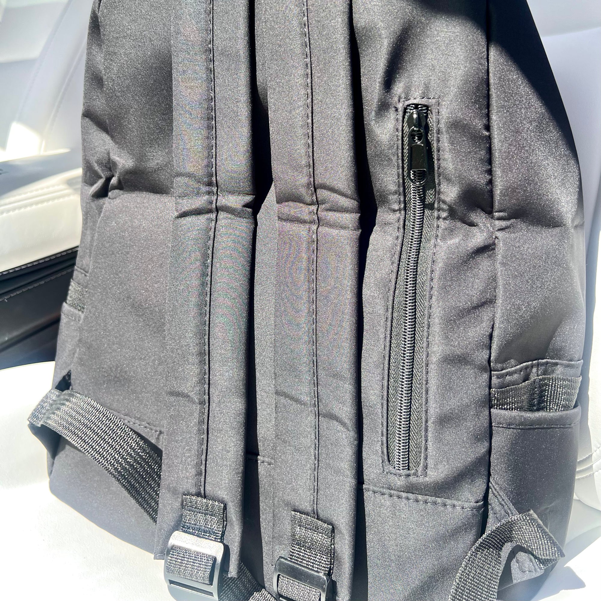 Custom Embroidered Black Laptop Backpack, Personalised Name Casual Zippered School Bag, University, Work, Travel, Graduation, Corporate Gift