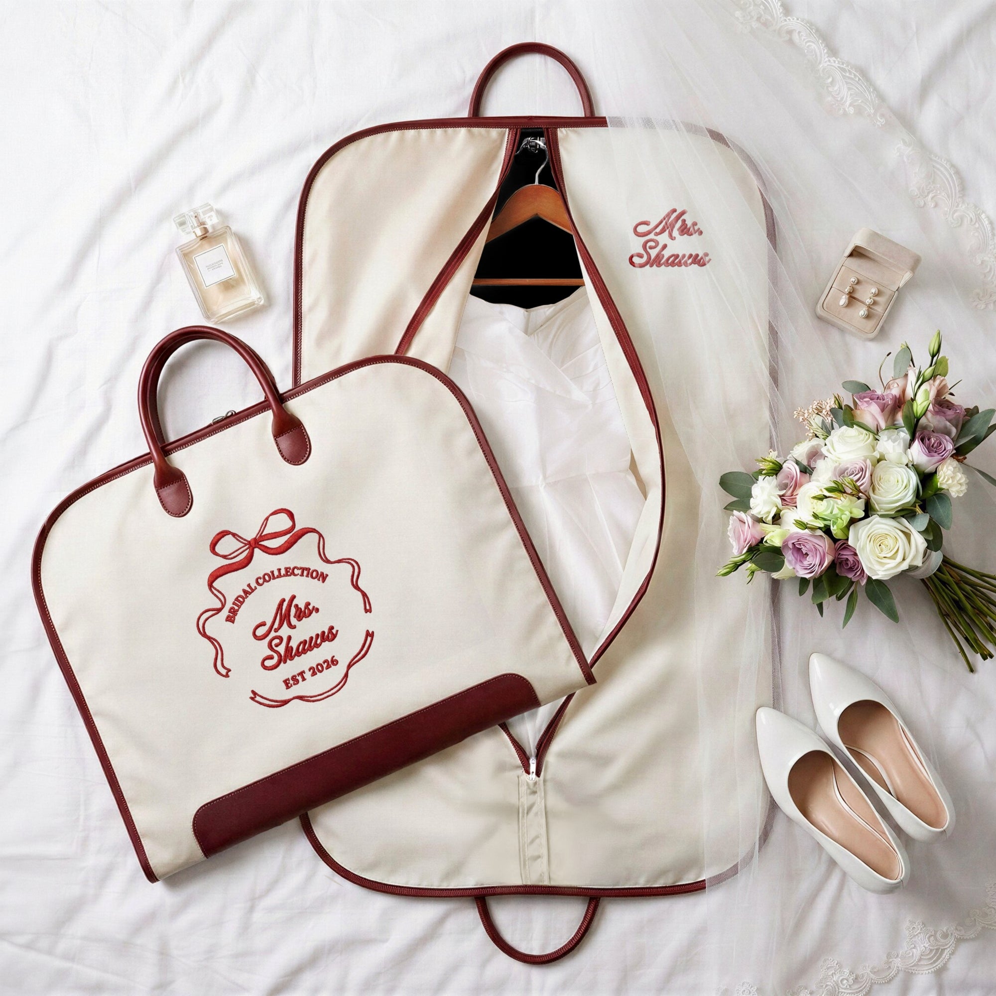 Custom Embroidered Carry Suit Bag, Personalised Travel Garment, Dress Zipper Storage, Business Vest Formal Clothing Organiser Groomsman Gift