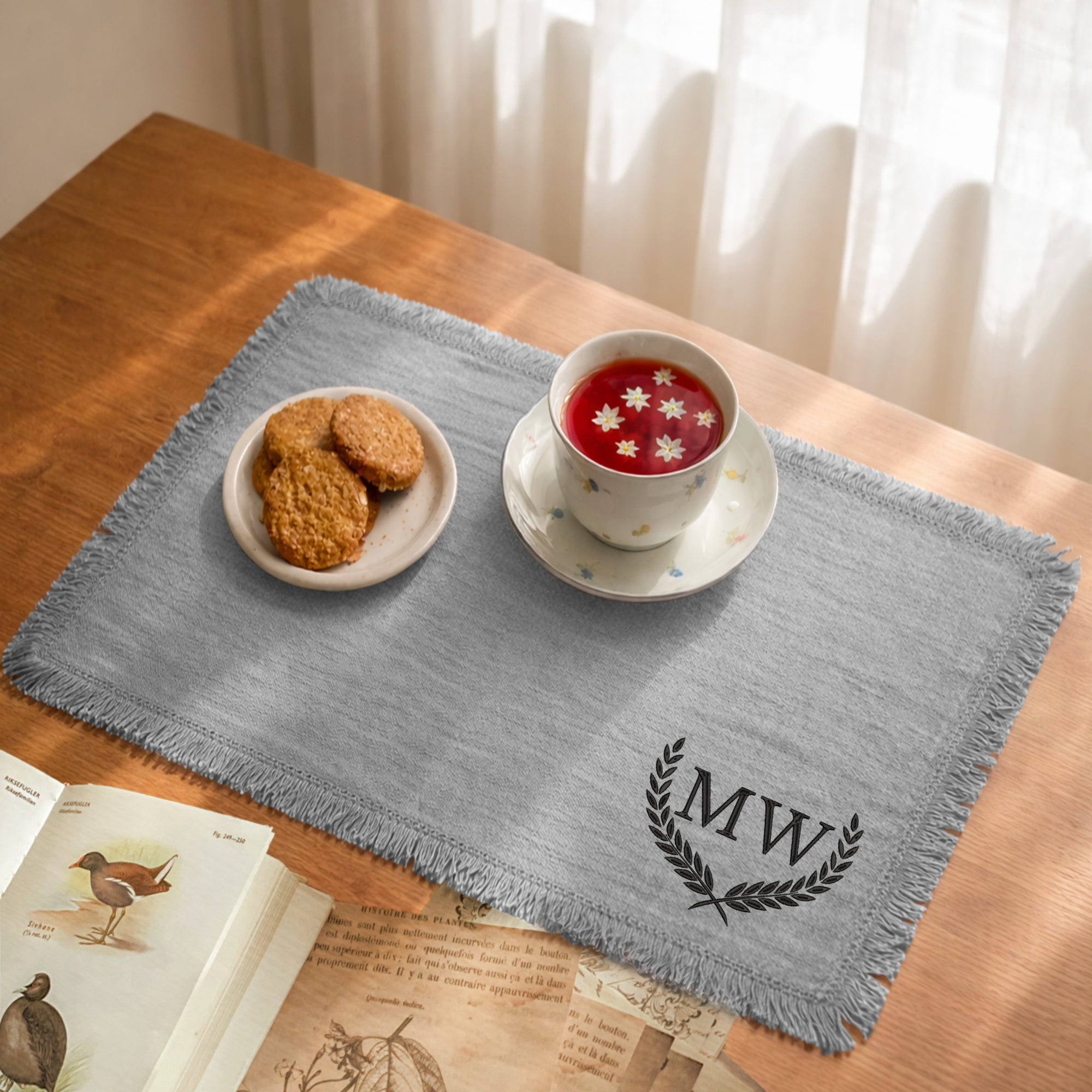 Custom Embroidered Classic Table Placemat, Personalised Guest Name Place Mats Embroidery, Wedding Decor, Kitchen, Dining, Housewarming Gift