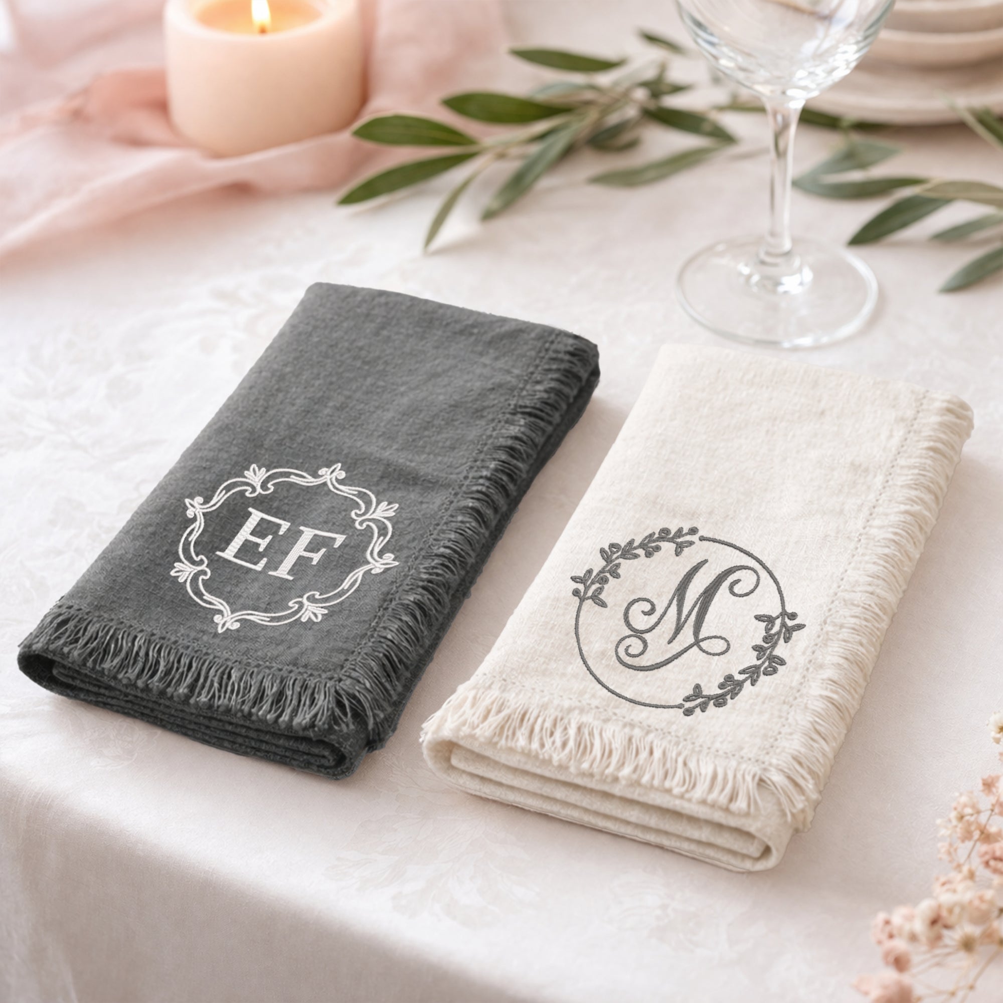 Custom Embroidered Classic Table Placemat, Personalised Guest Name Place Mats Embroidery, Wedding Decor, Kitchen, Dining, Housewarming Gift