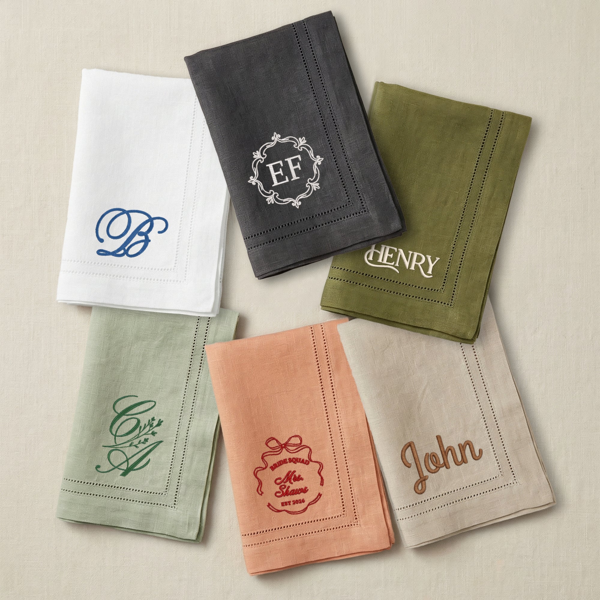 Custom Embroidered Classic Table Placemat, Personalised Guest Name Place Mats Embroidery, Wedding Decor, Kitchen, Dining, Housewarming Gift