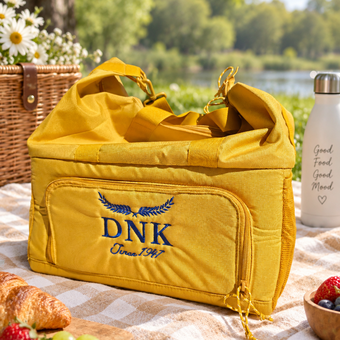 Custom Embroidered Insulated Picnic Cooler Bag &amp; Shoulder Strap, Handles; Personalised Camping, Beach, Boating Trip Concert, Grocery Storage