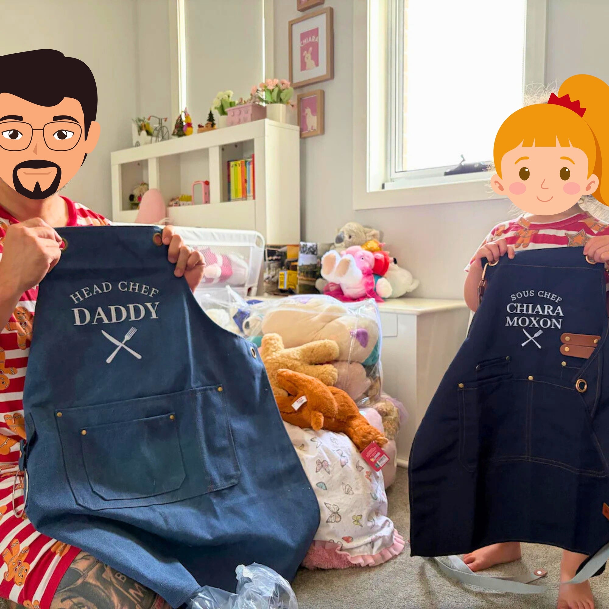 Custom Embroidered Kid Crossover Pocket Apron, Personalised Adjustable Little Chef Kitchen Workshop Baby Handyman Garden Helper Children Bib