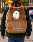 Custom Embroidered Kids Bear Backpack, Personalised Name Zipper Toddler Kindergarten School Bag, First Birthday Gift, Baby Baptism Keepsake