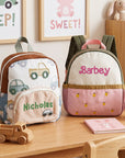Custom Embroidered Kids Boy & Girl Backpack, Personalised Name Zipper Toddler Kindergarten School Bag, Baby Birthday Gift, Baptism Keepsake
