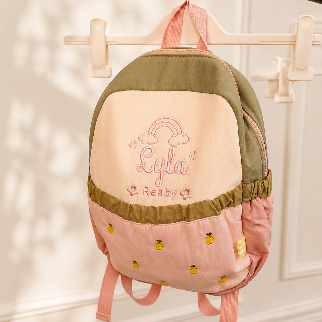 Custom Embroidered Kids Boy &amp; Girl Backpack, Personalised Name Zipper Toddler Kindergarten School Bag, Baby Birthday Gift, Baptism Keepsake