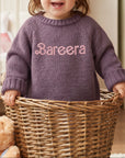Custom Embroidered Knitted Baby Name Sweater, Personalised Kid Warm Pullover Children Clothing, Christening First Birthday, Baby Shower Gift