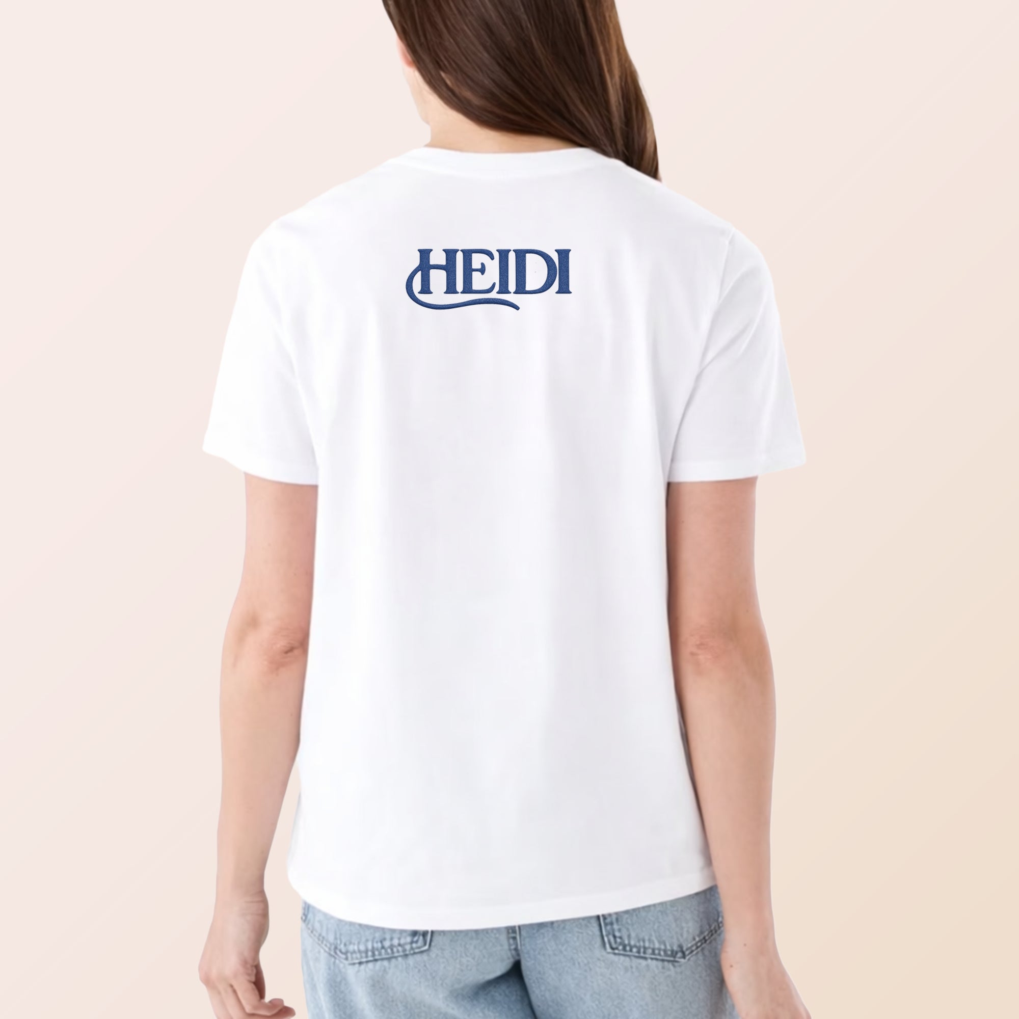 Custom Embroidered Photo Outline T-shirt, Personalised Pet Portrait, Logo Business Crewneck Tee, Family Kid Couple Birthday Anniversary Gift