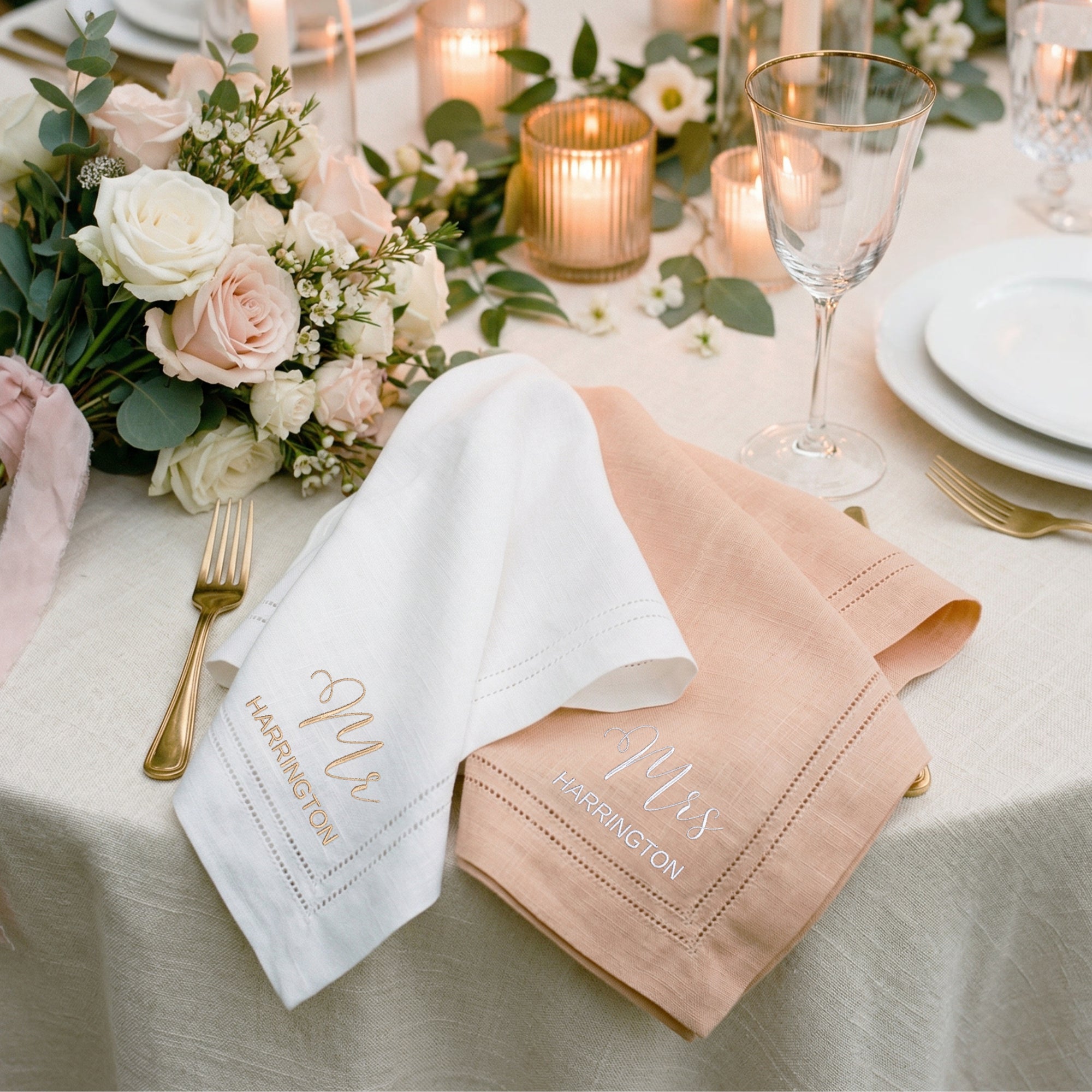 Custom Embroidered Classic Table Placemat, Personalised Guest Name Place Mats Embroidery, Wedding Decor, Kitchen, Dining, Housewarming Gift