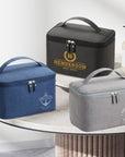 Custom Embroidered Unisex Toiletry Bag, Personalised Cosmetic Storage Zip Bag, Carry Travel Vanity Case, Groomsman, Bridesmaid Birthday Gift