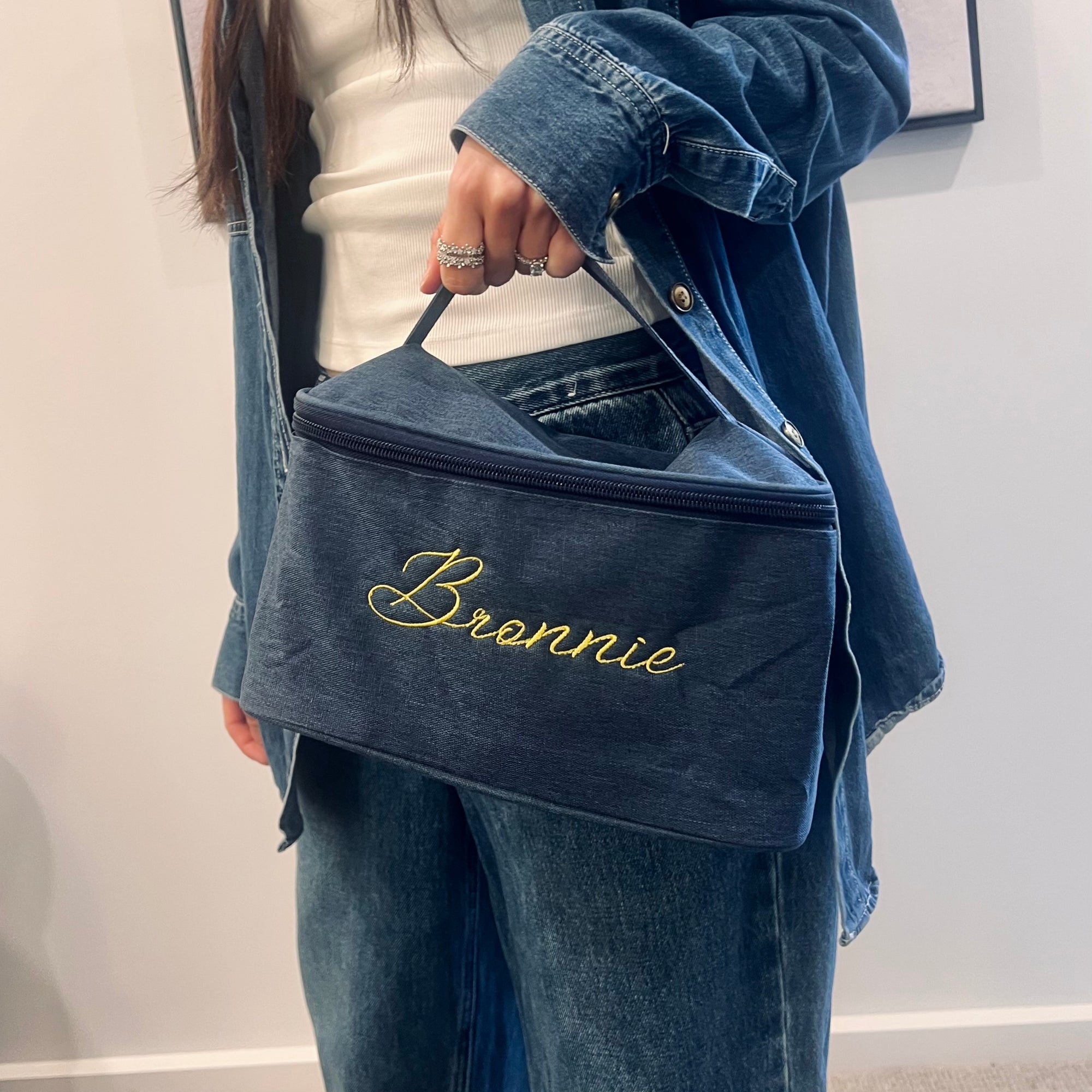 Custom Embroidered Unisex Toiletry Bag, Personalised Cosmetic Storage Zip Bag, Carry Travel Vanity Case, Groomsman, Bridesmaid Birthday Gift