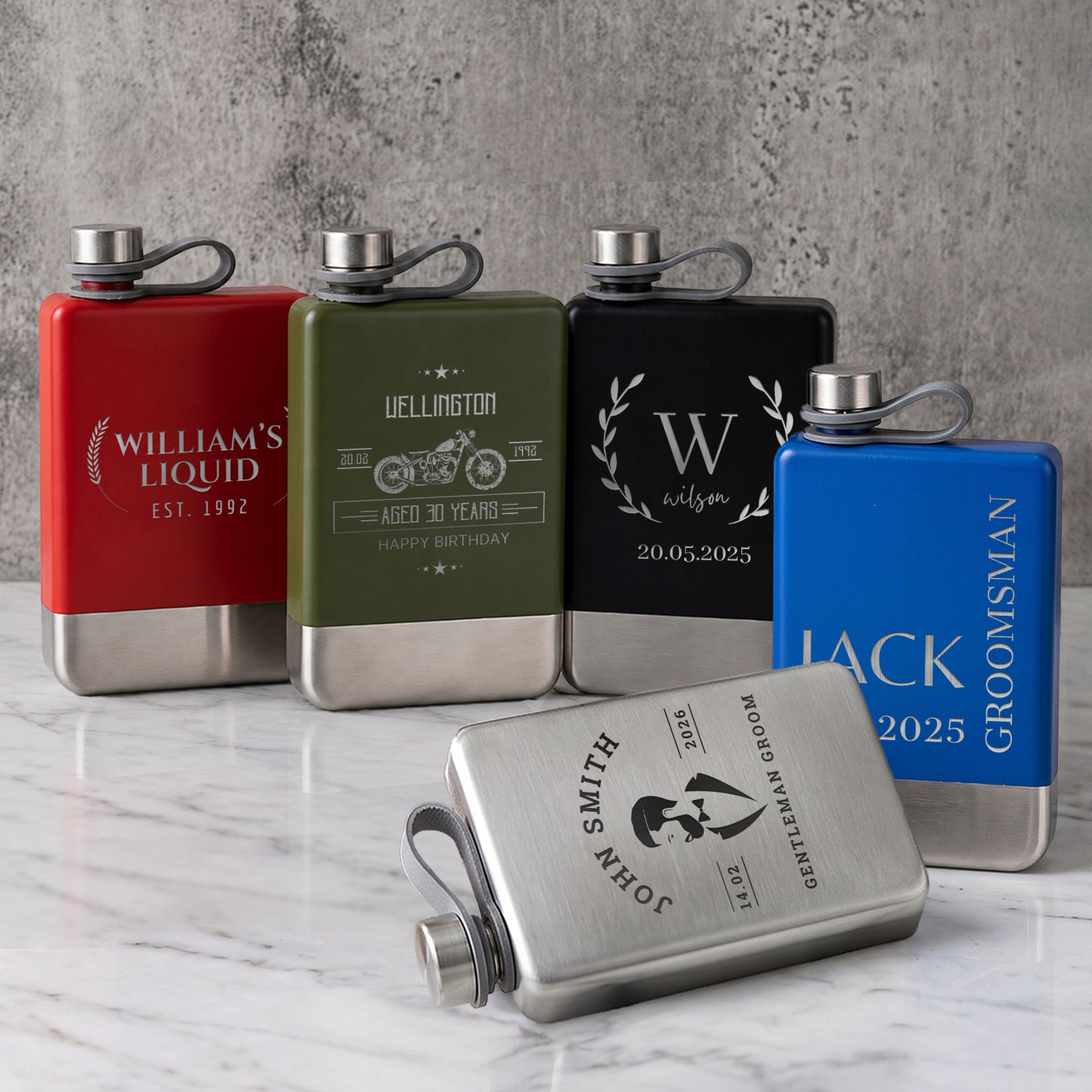Custom Engraved 9oz Stainless Steel Pocket Hip Flask, Personalised Wedding, Groomsmen, Dad Birthday Keepsake, Logo Christmas Corporate Gift