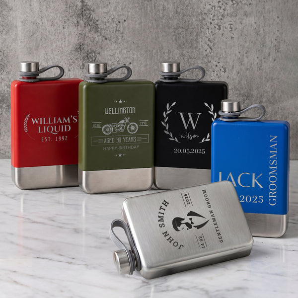 Personalised 9oz Stainless Steel Pocket Hip Flask