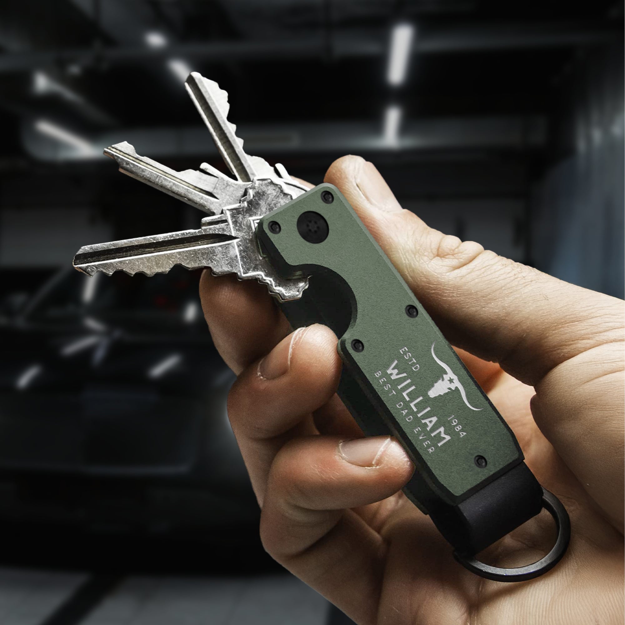 Custom Engraved Aluminium Key Holder , Personalised Silent Compact Metal Key Organiser, Scratch-Free Portable Keychain, Dad, Groomsman Gift