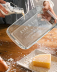 Custom Engraved Glass Baking Roasting Tray, Personalised Casseroles Dessert Pie Dish, Tableware, Anniversary, Mom, Kitchen Housewarming Gift