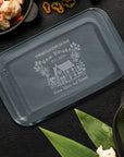 Custom Engraved Glass Baking Roasting Tray, Personalised Casseroles Dessert Pie Dish, Tableware, Anniversary, Mom, Kitchen Housewarming Gift