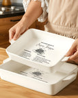 Custom Engraved Recipe & Photo White Porcelain Baking Tray, Personalised Portrait Pie Dish, Kitchen Keepsake, Housewarming Grandma Xmas Gift
