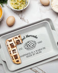 Custom Engraved Rectangle White Porcelain Baking Tray, Personalised Portrait Pie Dish, Kitchen Keepsake, Housewarming Grandma Christmas Gift