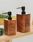 Custom Engraved Wooden Soap Dispenser, Personalised Bathroom Pump, Refillable Liquid Hand & Dish Bottle Kitchen Housewarming Gift Home Décor