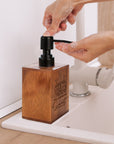 Custom Engraved Wooden Soap Dispenser, Personalised Bathroom Pump, Refillable Liquid Hand & Dish Bottle Kitchen Housewarming Gift Home Décor_1