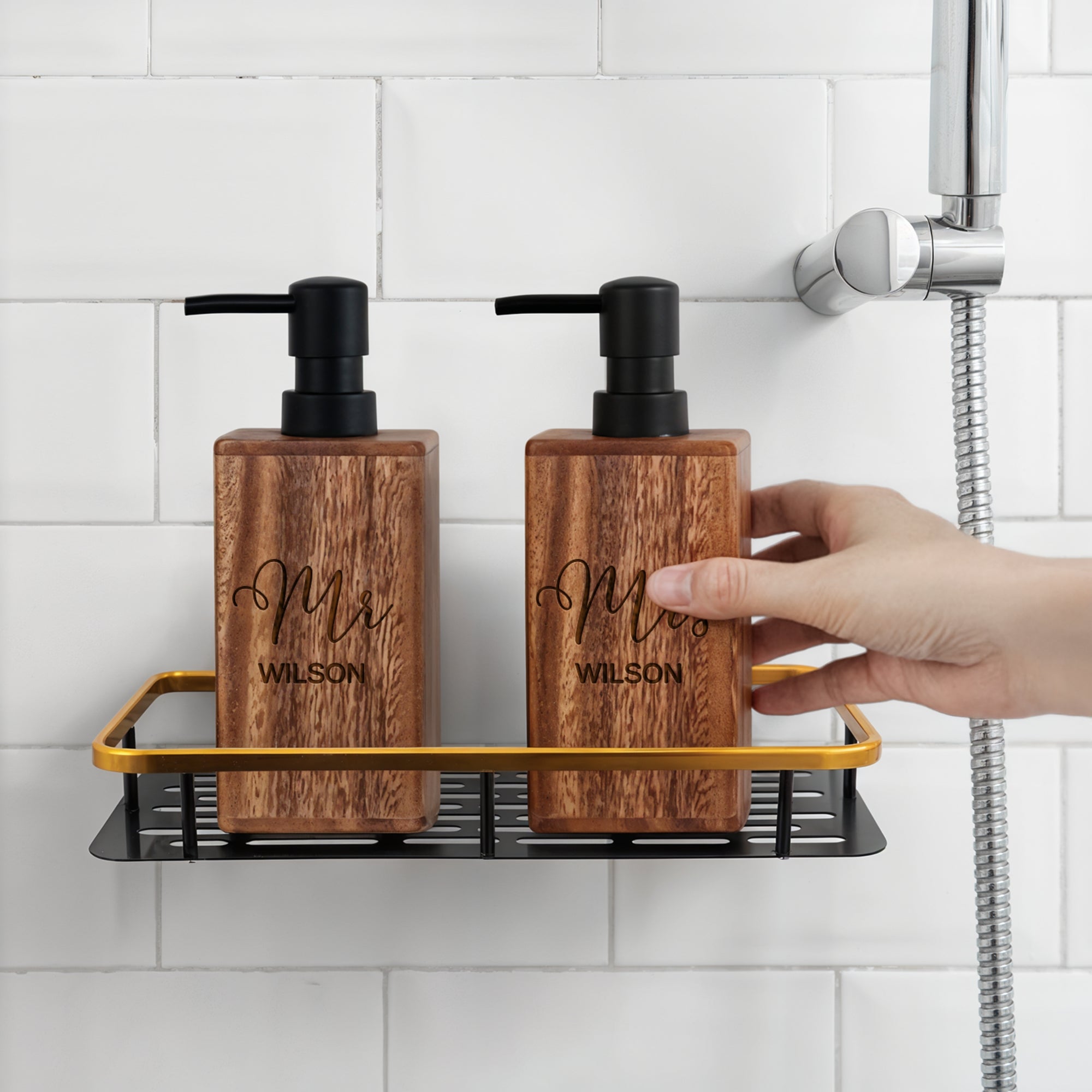 Custom Engraved Wooden Soap Dispenser, Personalised Bathroom Pump, Refillable Liquid Hand &amp; Dish Bottle Kitchen Housewarming Gift Home Décor_1