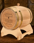 Custom Engraved Wooden Wine Barrel 5L | Whiskey, Brandy, Tequila Tap Dispenser, Beer Pine Wood Storage, Groomsman Wedding, Birthday Dad Gift