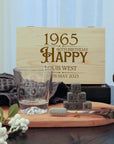 Custom Etched Whiskey Wooden Box, Rock Mountain Scotch Glass, 6 Ice Stones & Tongs, Personalised Logo Barware Set, Groomsman, Corporate Gift