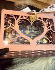 Custom Laser Cut Wooden Book Box, Personalised Wedding Favours, Birthday Keepsake Chest Photo Storage, Christmas, Engagement, Corporate Gift