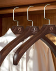 Custom Deluxe Contoured Wide Shoulder Wooden Hanger, Personalised Logo Retail Fashion Hangers Wedding Groomsman Bridesmaid Housewarming Gift