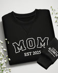 Custom Mother, Father Embroidered Unisex Sweatshirt, Personalised Family Jumper Unisex Oversized Crewneck Mum/ Mom/ Dad Embroidery Xmas Gift
